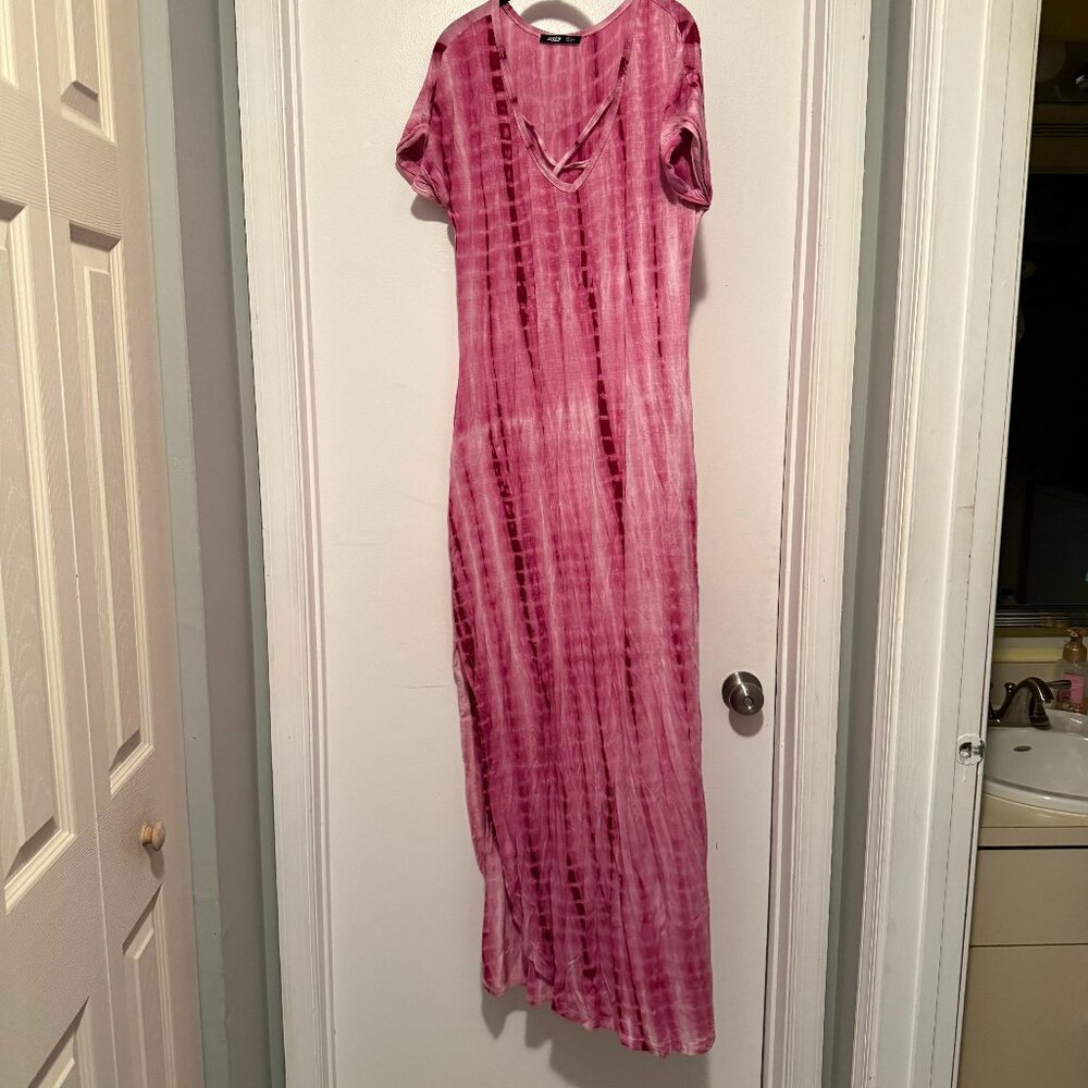 Pink Tye-Dye Maxi Dress